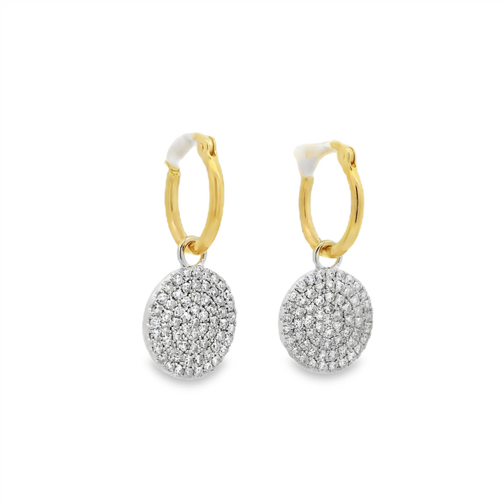 14K Yellow Gold & Platinum Natural Diamond Dangle Earrings (0.78ctw)