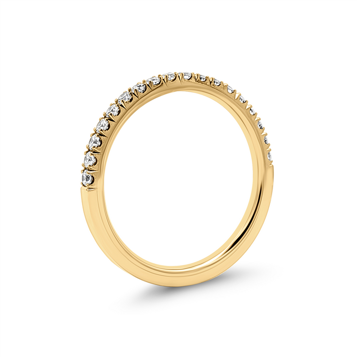 14K Yellow Gold Natural Diamond Half Eternity Ring – 2.1mm, Size 6.5