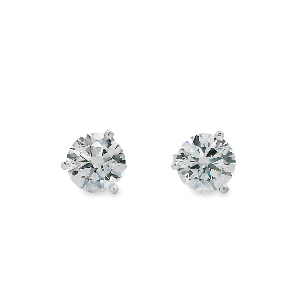 14K White Gold Lab Grown Diamond Stud Earrings – 2.10ctw.