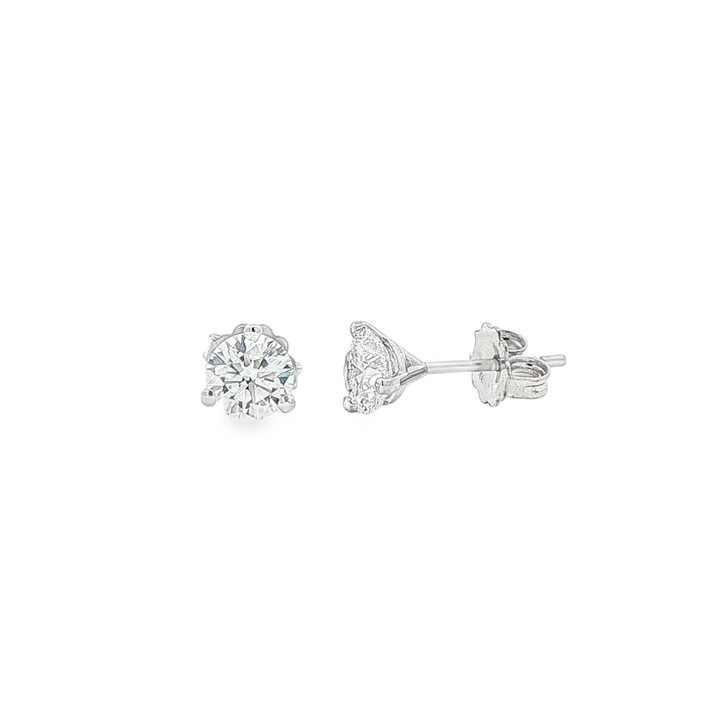 14K White Gold Lab-Grown Diamond Martini Stud Earrings – 1.00ctw, D Color, VVS2 (IGI Certified)