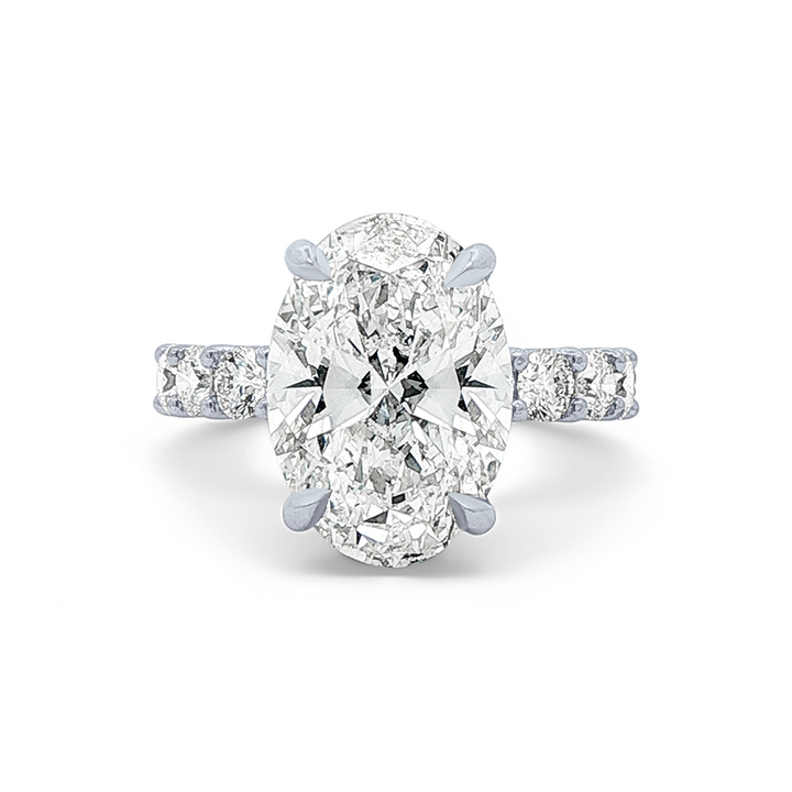 Platinum U-Prong Hidden Halo Lab Grown Diamond Semi-Mount Engagement Ring