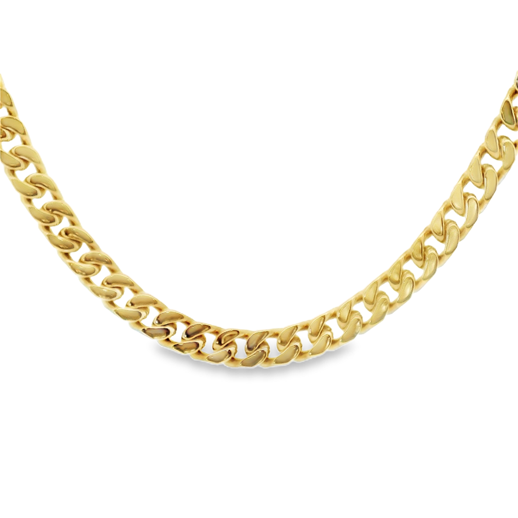 14K Yellow Gold Estate Flat Cuban Link Chain – 21.5", 97.3g