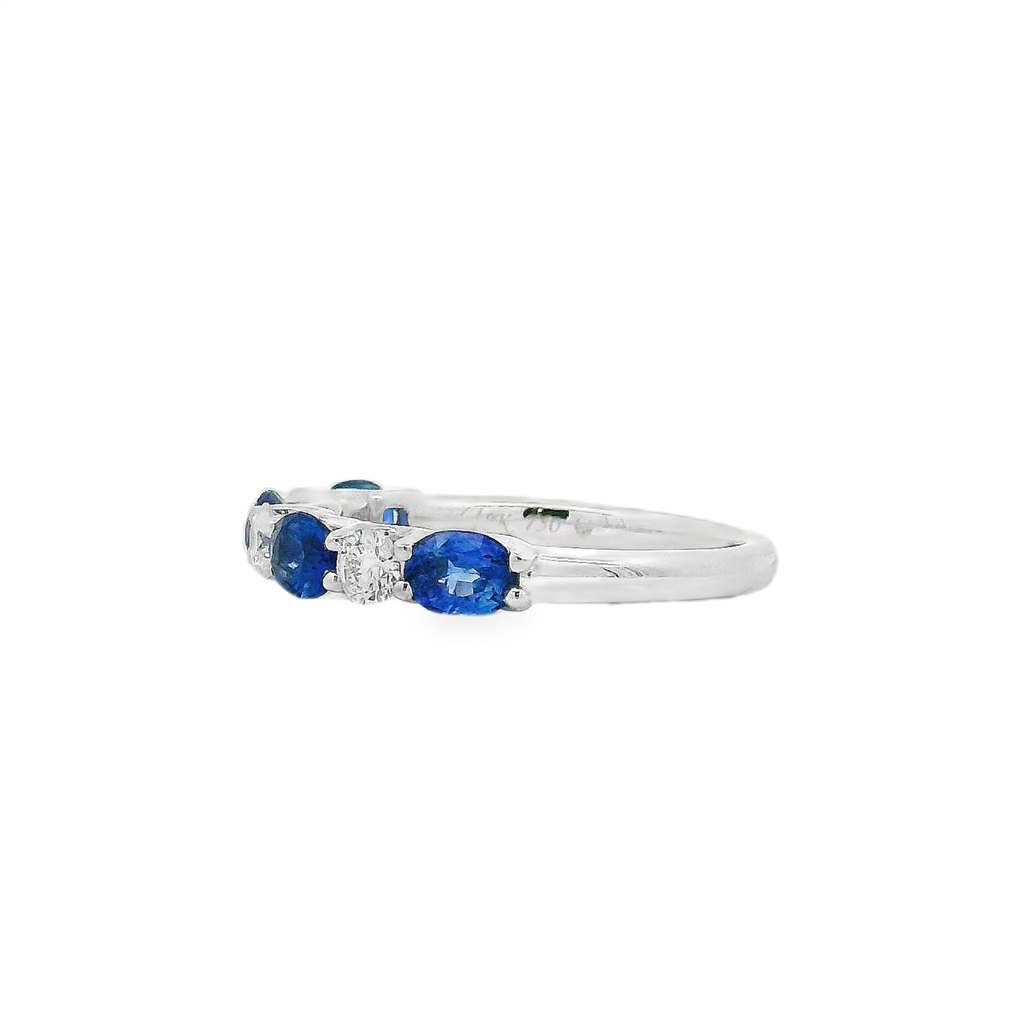 18K White Gold Sapphire and Diamond Ring – 1.21ct Sapphire, 0.37ctw Diamonds