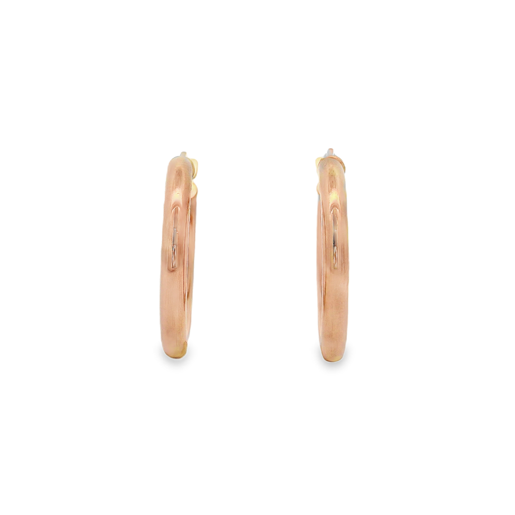 14K Rose Gold Hoop Earrings 15x2.5mm – 1.4g