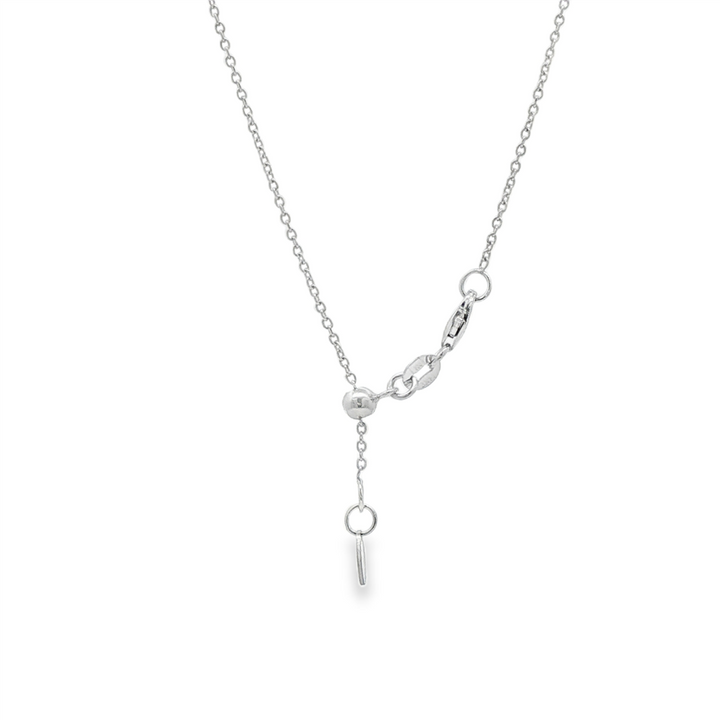 14K White Gold Adjustable Rolo Chain – 1.2mm, 20", 2.5g