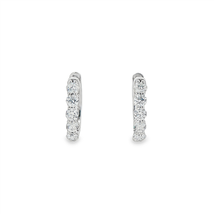 14K White Gold Lab Diamond Hoop Earrings – 1.05ctw, 16x3.1mm, DEF VS–VVS, 4.7g