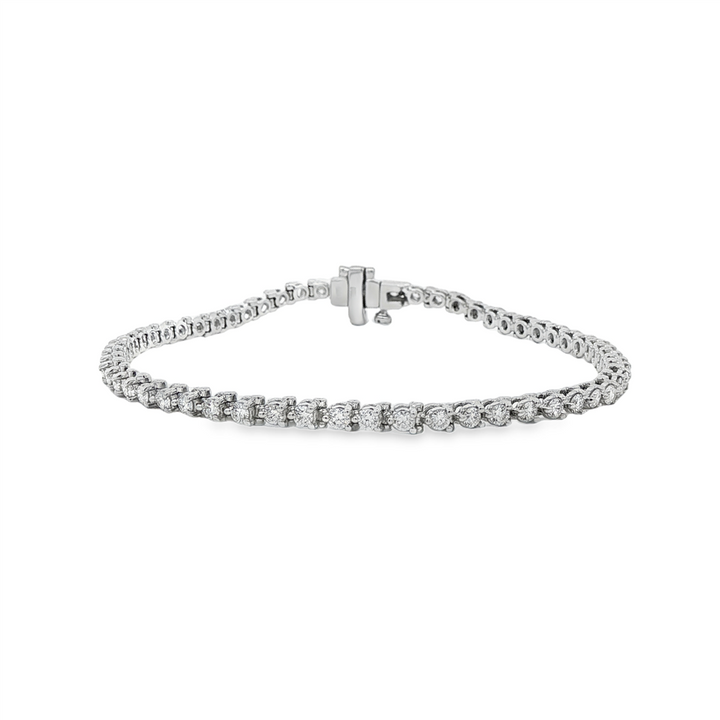 14K White Gold 2.9mm Lab Grown Diamond Tennis Bracelet – 1.75ctw.
