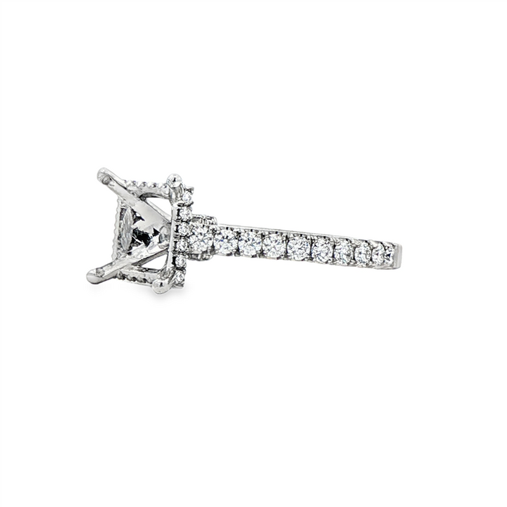 Platinum Natural Diamond Cathedral Semi-Mount Engagement Ring – 0.56ctw.