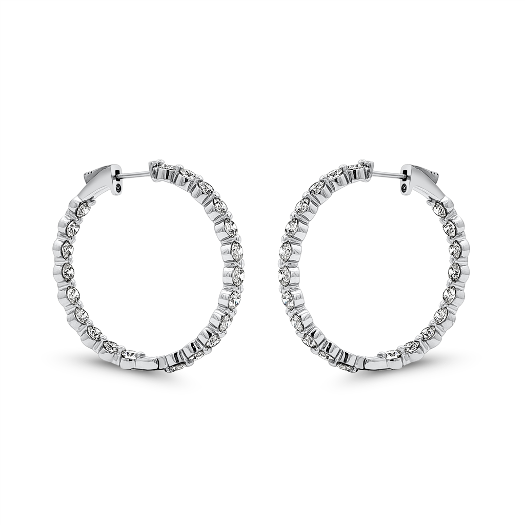 14K White Gold 34mm Inside-Out Lab Grown Diamond Hoop Earrings – 5.47ctw.