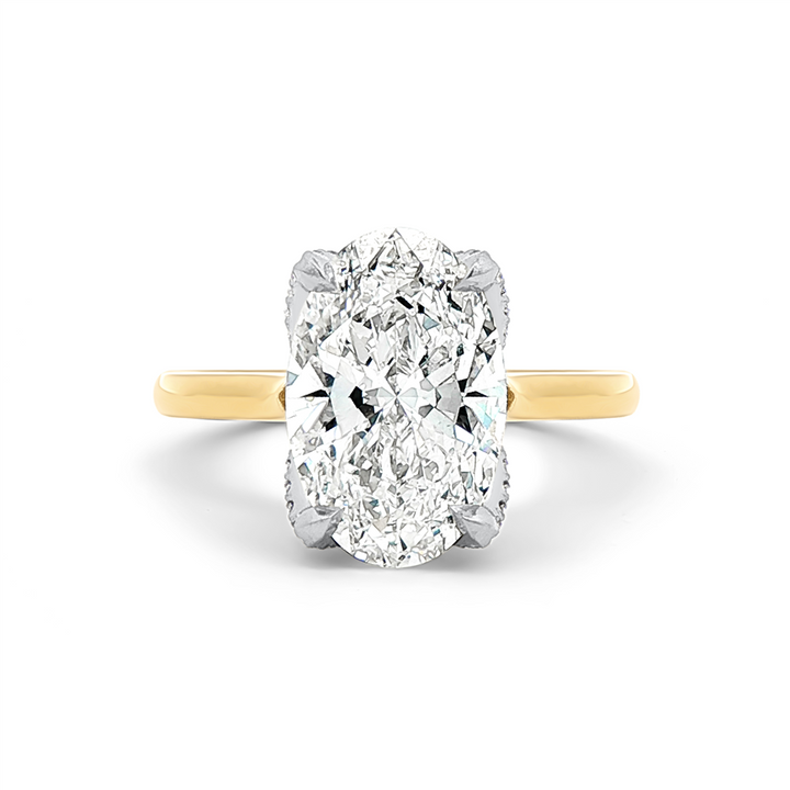 18K Yellow Gold & Platinum Natural Diamond Semi-Mount Engagement Ring