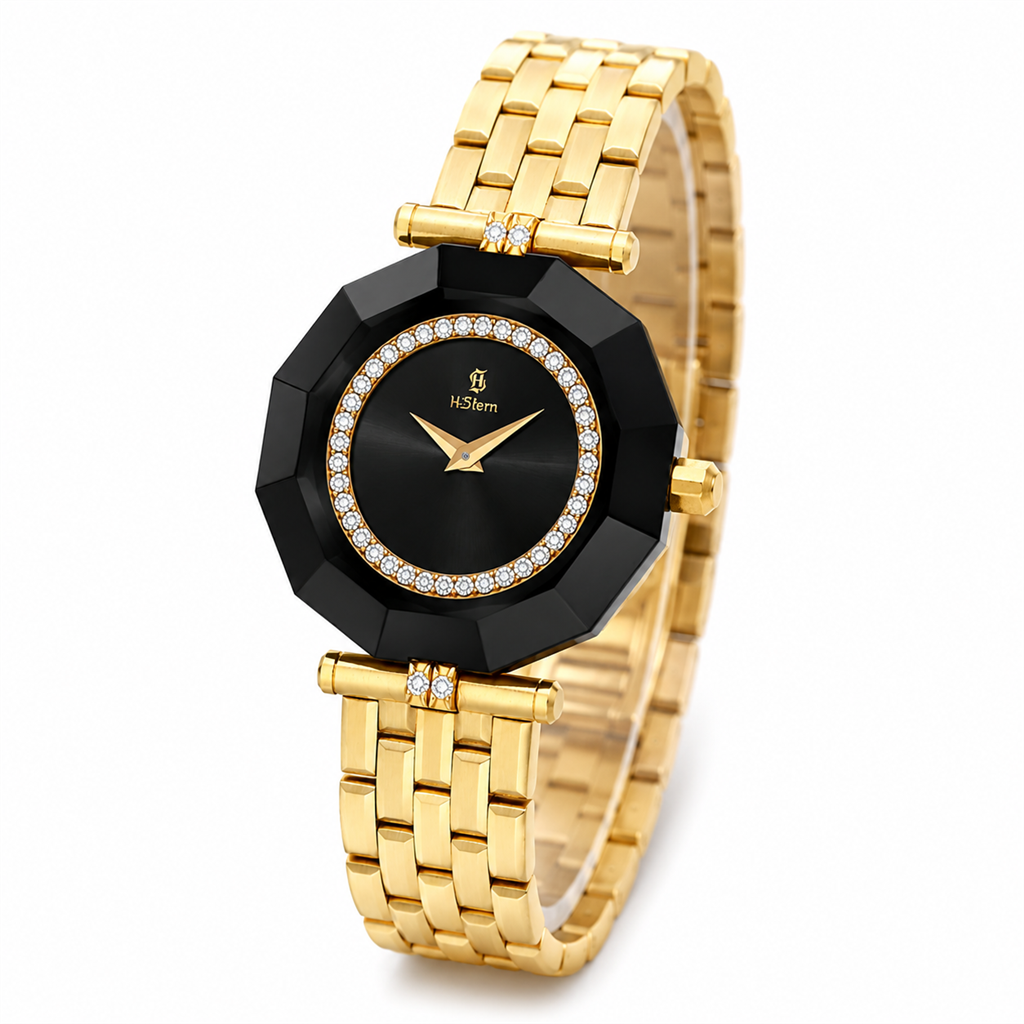 18K Yellow Gold H. Stern Ladies Dress Watch with Diamond Bezel