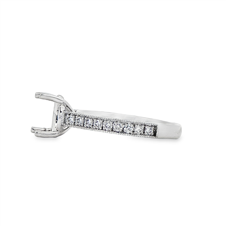 14K White Gold Lab-Grown Diamond Semi-Mount Engagement Ring – 0.31ctw
