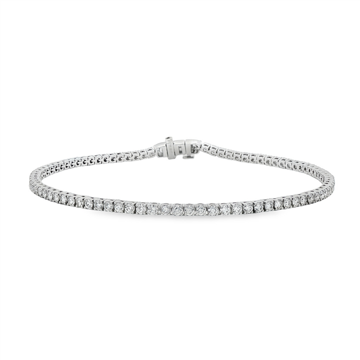 14K White Gold 2mm Lab Grown Diamond Tennis Bracelet – 1.99ctw.