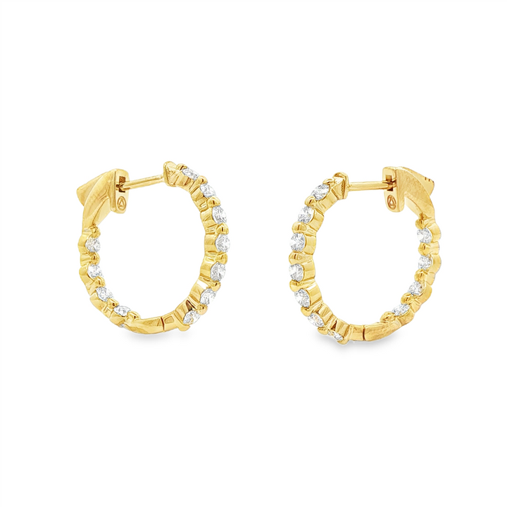 14K Yellow Gold 19mm Inside-Out Lab Grown Diamond Hoop Earrings – 1.22ctw.