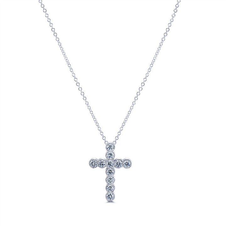 14K White Gold Diamond Cross 0.41ctw