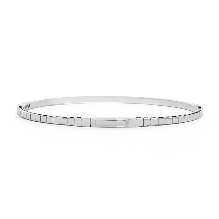 14K White Gold Raised Diamond Flexi Bracelet – 0.90ctw.