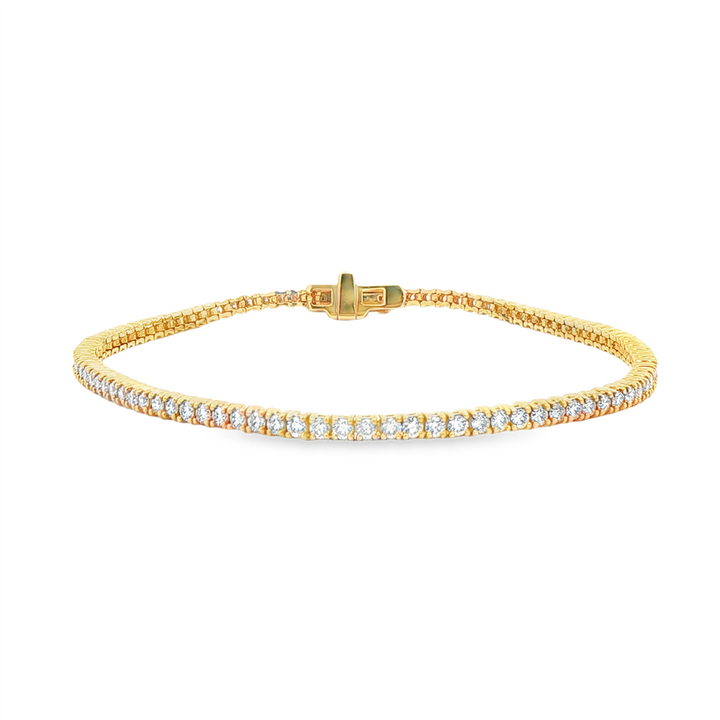 14K Yellow Gold Diamond Tennis Bracelet - 2.00ctw.