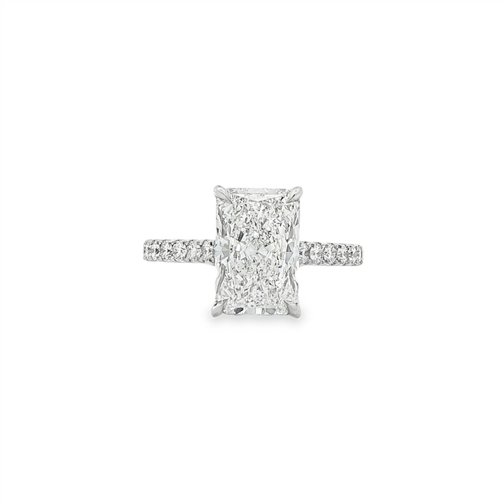 14K White Gold Cathedral Hidden Halo Lab Grown Diamond Engagement Ring – 0.50ctw.