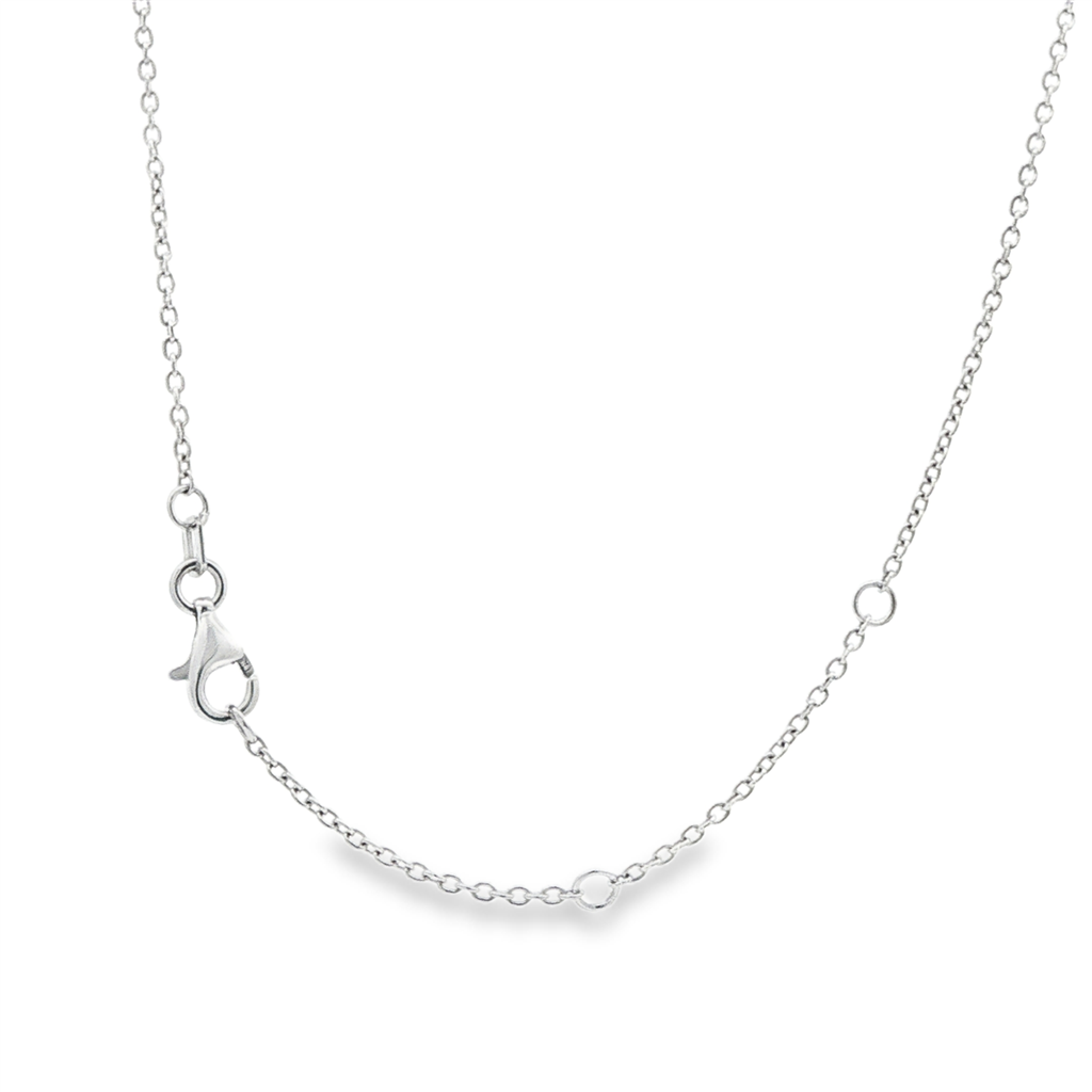 18K White Gold Adjustable Rolo Chain – 1.4mm, 16–18", approx. 2.8g