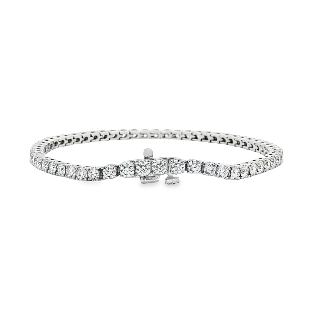 14K White Gold 3mm Lab Grown Diamond Tennis Bracelet – 4.74ctw.