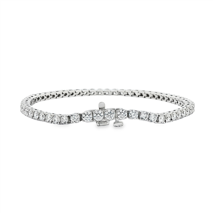 14K White Gold 3mm Lab Grown Diamond Tennis Bracelet – 4.74ctw.