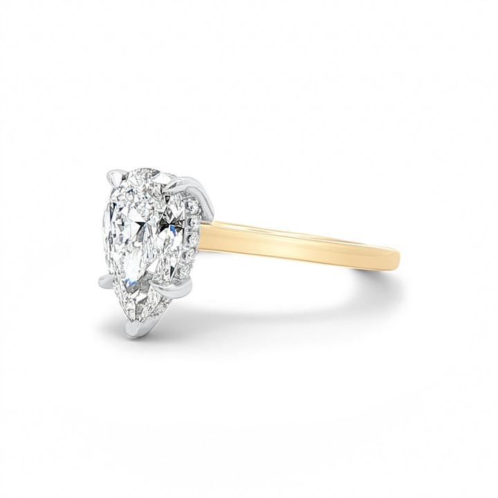 14K Yellow Gold & Platinum Natural Diamond Semi-Mount Engagement Ring
