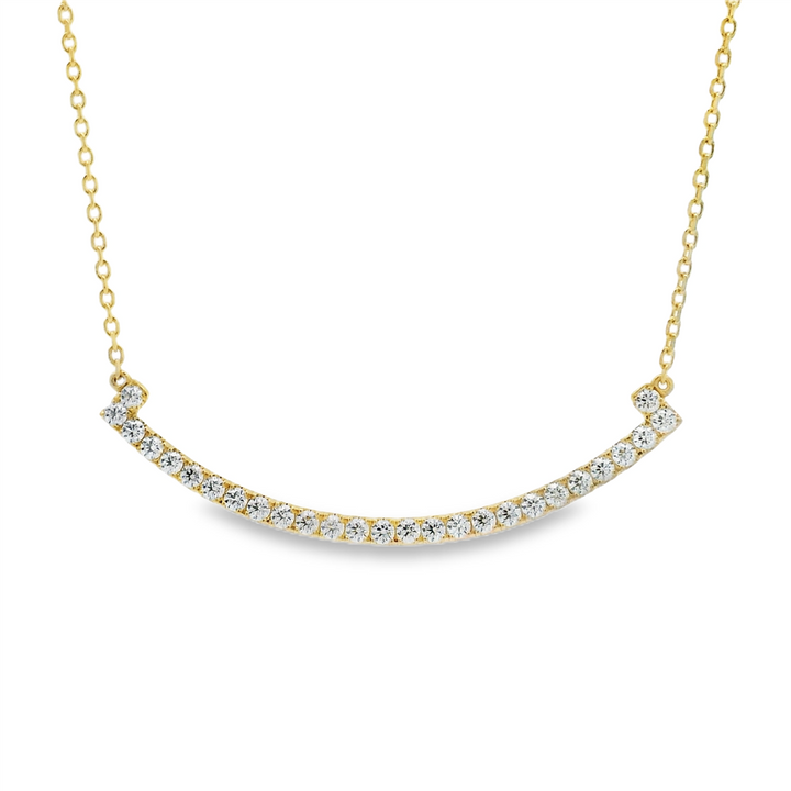 14K Yellow Gold “Smile” Natural Diamond Necklace – 18", approx. 0.51 CTW