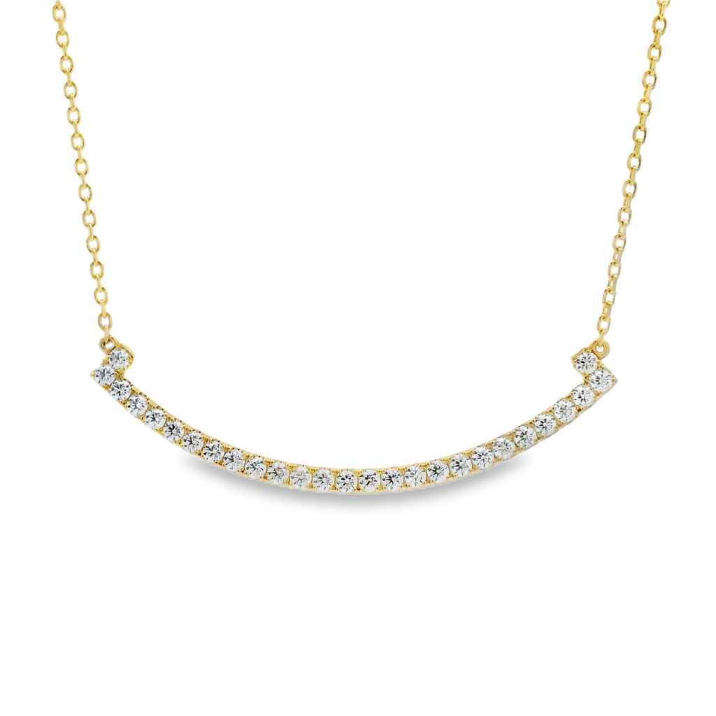 14K Yellow Gold Smile-L Natural Diamond Necklace – 18"