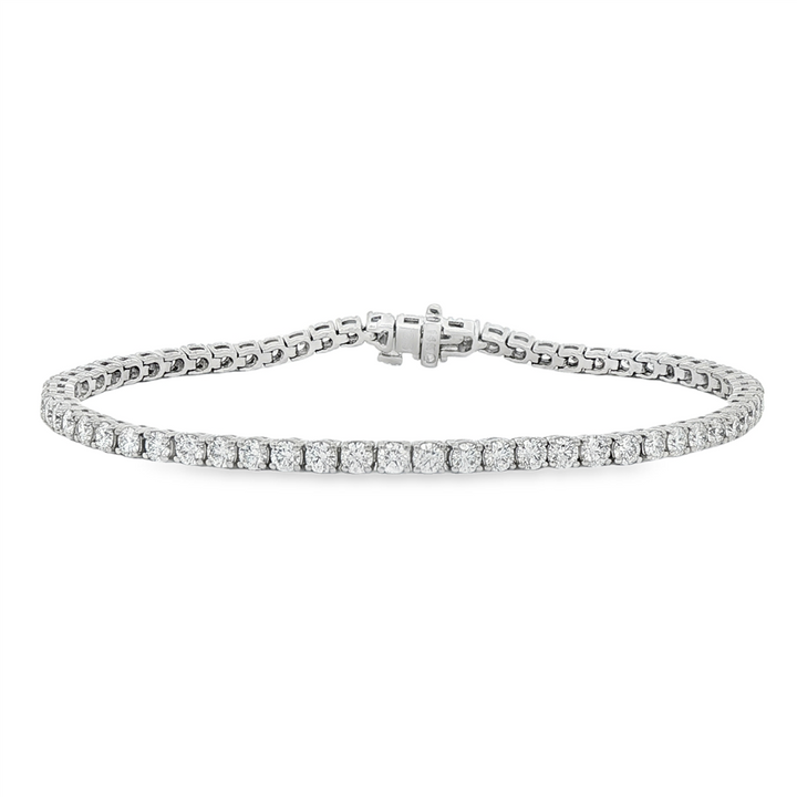 14K White Gold Lab Diamond Tennis Bracelet – 3.71ctw, 2.8mm, DEF VS–VVS, 7", 9.5g