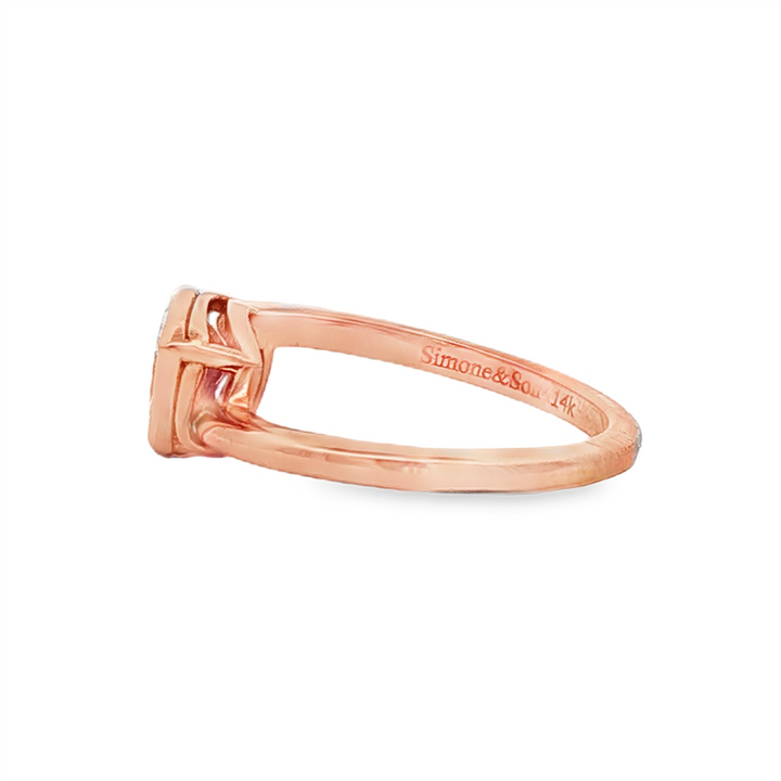 14K Rose Gold Pear-Shaped Morganite Bezel Ring – 1.55ct
