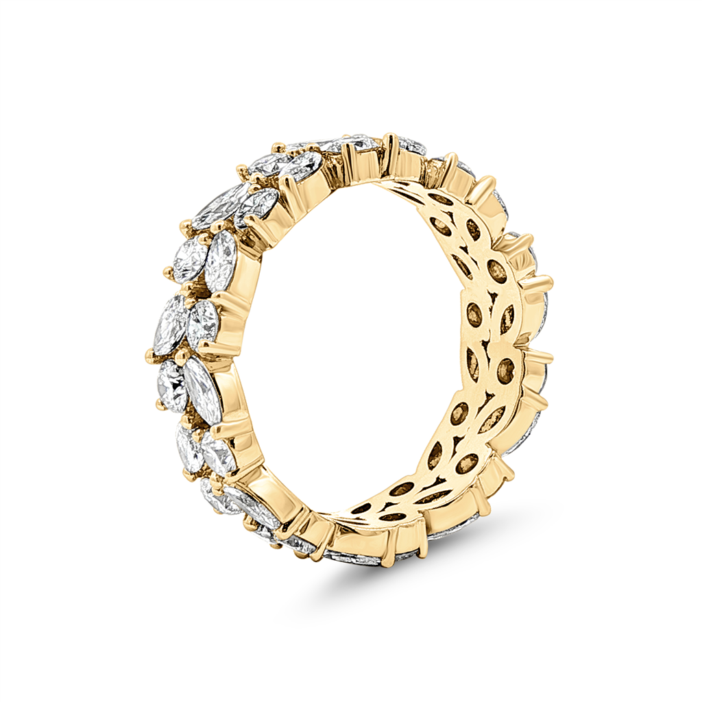 14K Yellow Gold "Nature" Lab-Grown Diamond Leaf Band – 2.55ctw.