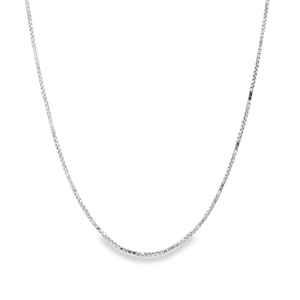 14K White Gold Box Chain – 0.7mm | 19" | 2.2g