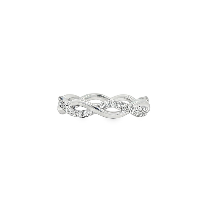 14KW Twist Diamond Wedding Band 3.95mm – 0.38ctw.