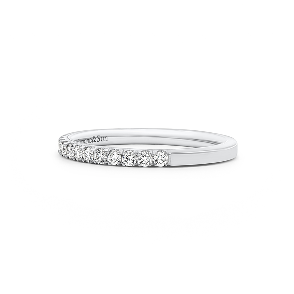 14K White Gold Lab-Grown Diamond Half Eternity Ring – 2mm, Size 5