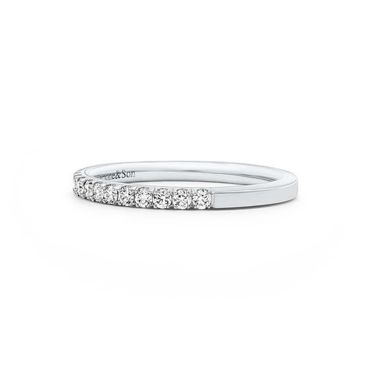 14K White Gold Lab-Grown Diamond Half Eternity Ring – 2mm, Size 5