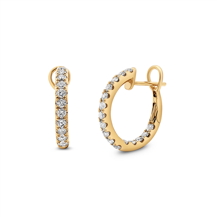 14K Yellow Gold 18mm Inside-Out Diamond Hoop Earrings – 1.23ctw.