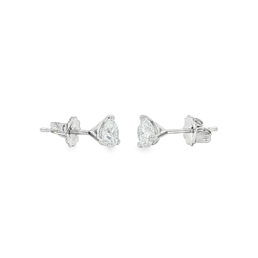 14K White Gold Lab-Grown Diamond Martini Stud Earrings – 1.00ctw, D Color, VVS2 (IGI Certified)