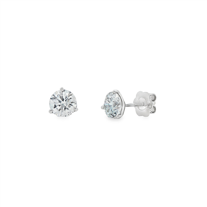 14K White Gold Lab Grown Diamond Stud Earrings – 2.00ctw.