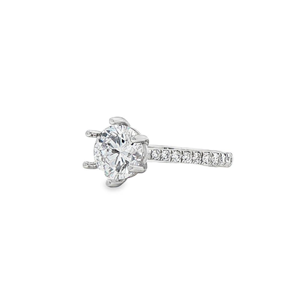 14K White Gold Lab-Grown Diamond Semi-Mount Engagement Ring – 0.38ctw
