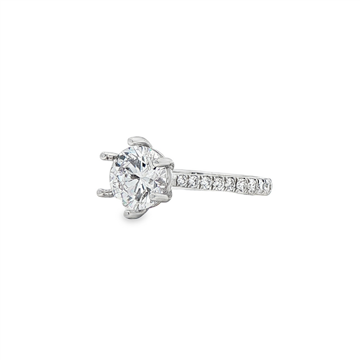 14K White Gold Lab-Grown Diamond Semi-Mount Engagement Ring – 0.38ctw