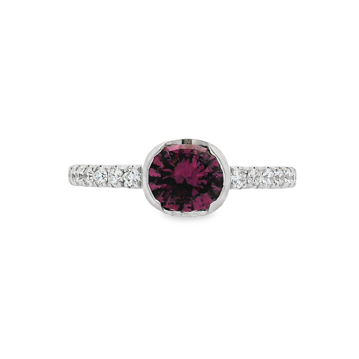 14K White Gold Spinel Ring – 0.95ct Spinel with 0.26ctw Diamonds