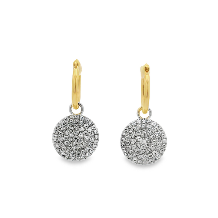 14K Yellow Gold & Platinum Natural Diamond Dangle Earrings (0.78ctw)