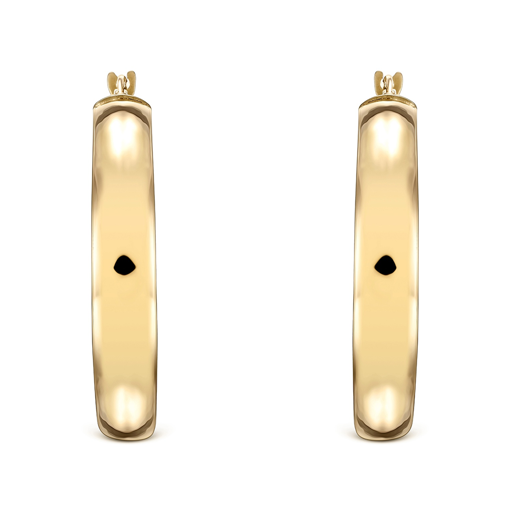14K Yellow Gold Flat Hoops (25x5mm)