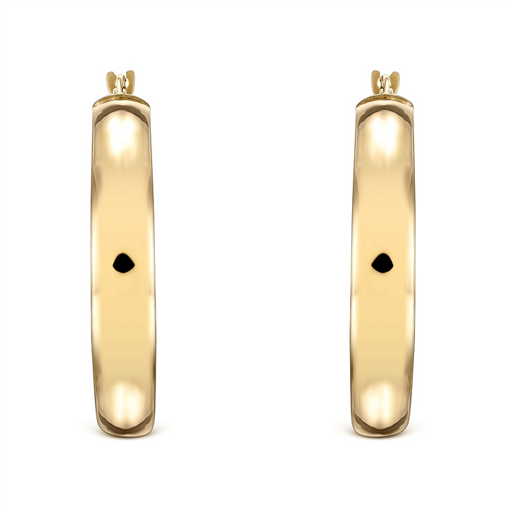14K Yellow Gold Flat Hoops (25x5mm)