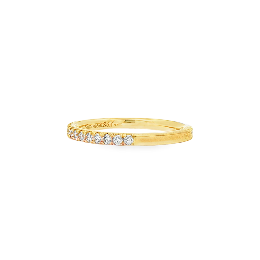 14K Yellow Gold Natural Diamond Half Eternity Band – 1.9mm, Size 6.5, approx. 0.27 CTW, 1.9g