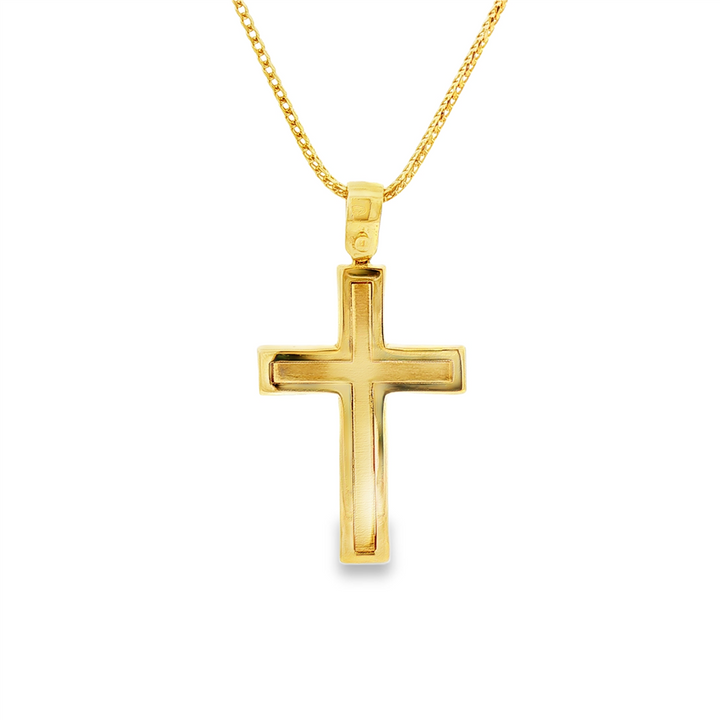 14KY Cross Pendant – 24mm, 1.6g