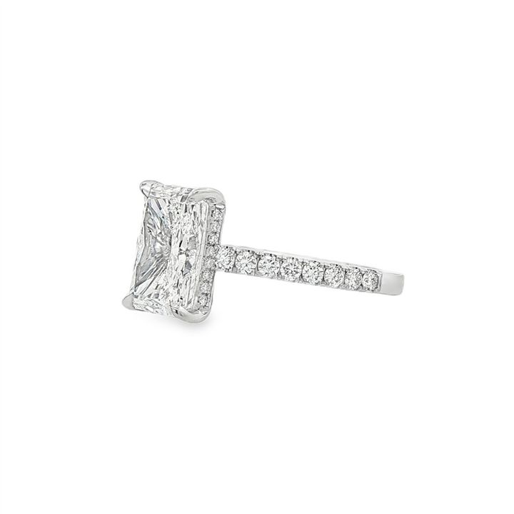 14K White Gold Cathedral Hidden Halo Lab Grown Diamond Engagement Ring – 0.50ctw.