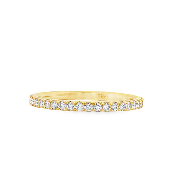14K Yellow Gold Natural Diamond Half Eternity Band – 1.8mm, Size 6.5, approx. 0.26 CTW, 1.6g