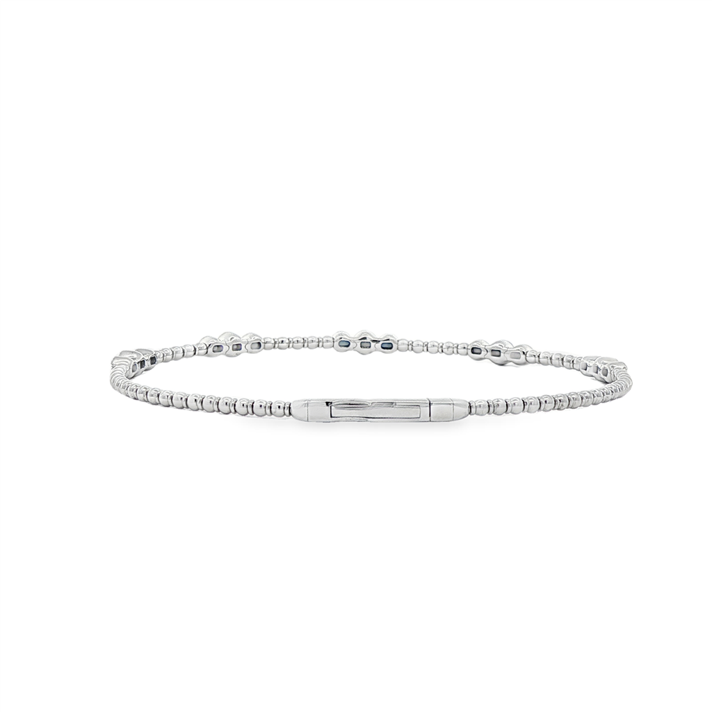14K White Gold Three-Bezel Diamond Flexi Bracelet – 0.50ctw.