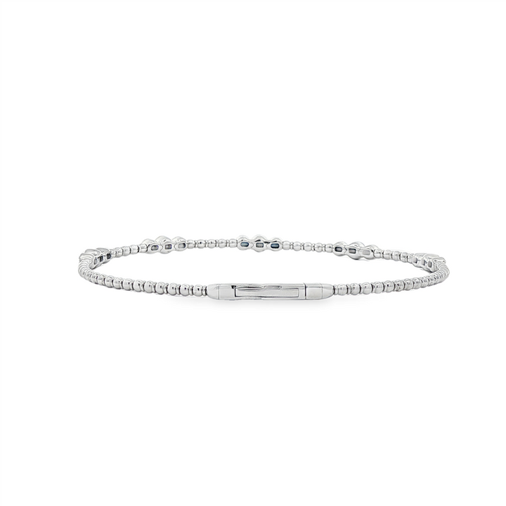 14K White Gold Three-Bezel Diamond Flexi Bracelet – 0.50ctw.